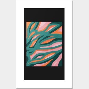 Abstract tropical leaves, Plant, Line art Posters and Art